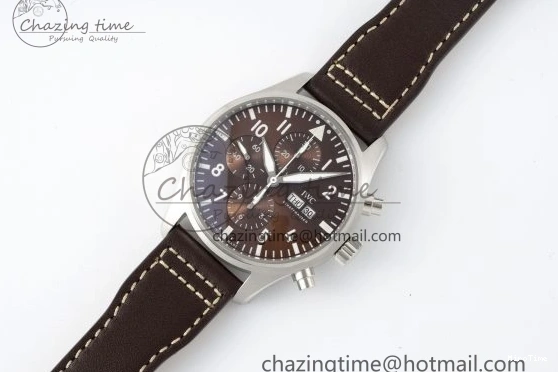 MIROTIME 1222 Thermal Pilot Chrono SS AZF 1:1 Best Edition Brown Dial on Brown Leather Strap A 7062